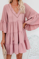 Mini Dress, Boho Dress, Tunic Sundress, Julianna in Pink - Wild Rose Boho