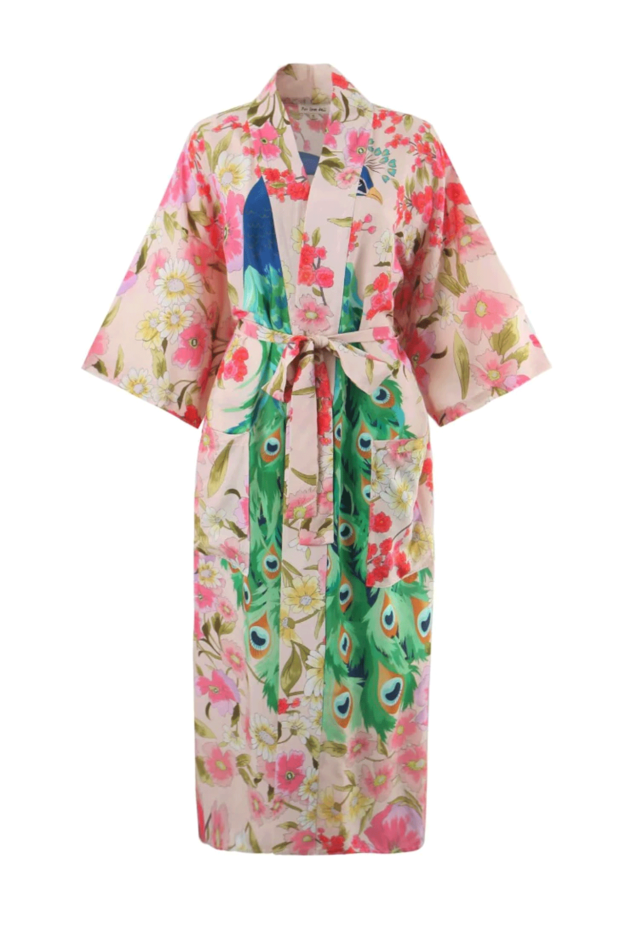 Boho Robe, Kimono Robe, Beach Cover up, Esme Peacock in Pink – Wild ...