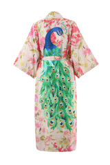 Boho Robe, Kimono Robe, Beach Cover up, Esme Peacock in Pink