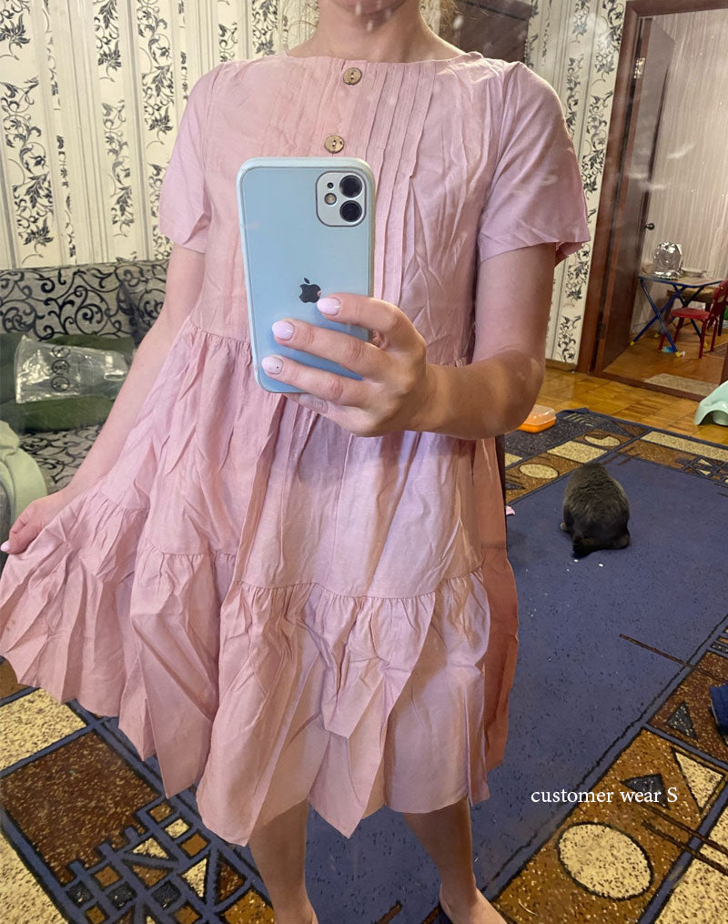 Boho Mini Dress Sundress, Amelie in Pink