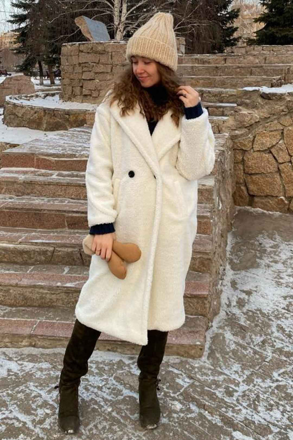 2024 New Winter Hooded Women Faux Fur Coat Ladies Thick Warm