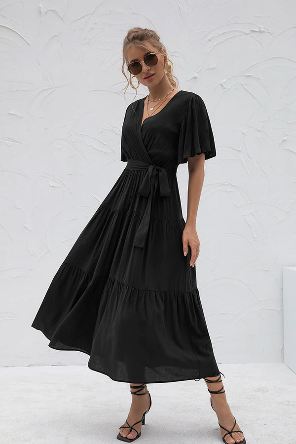 Maxi Dress, Boho Dress, Sundress, Kiara in Black - Wild Rose Boho