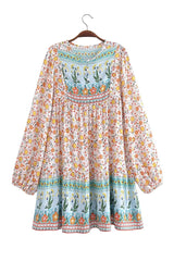 Boho Mini Dress, Tunic Dress, Sundress, Valley of Flowers 4 Colors