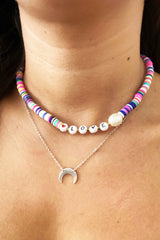Boho Personalized Custom Necklace, Clay Bead  Choker, Love Lucky Happy