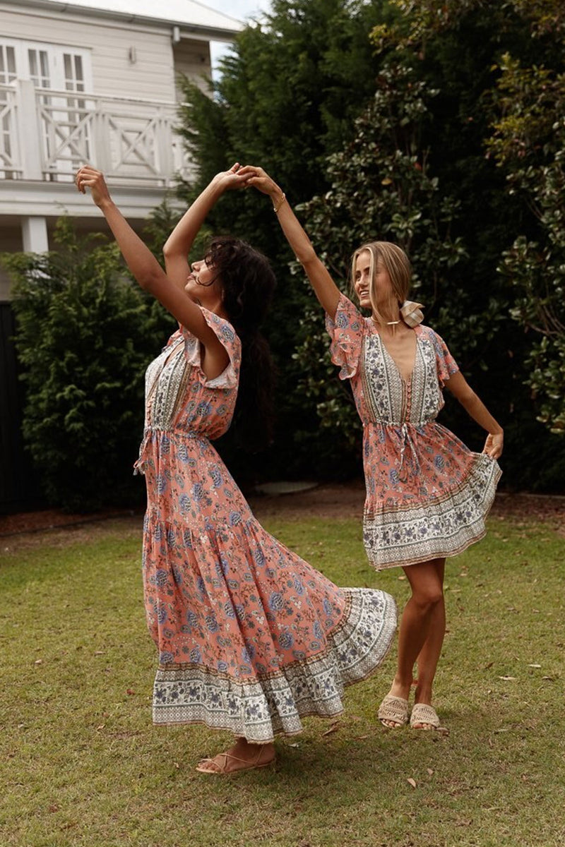 spring dresses boho Tall Boho Floral Print Maxi Dress