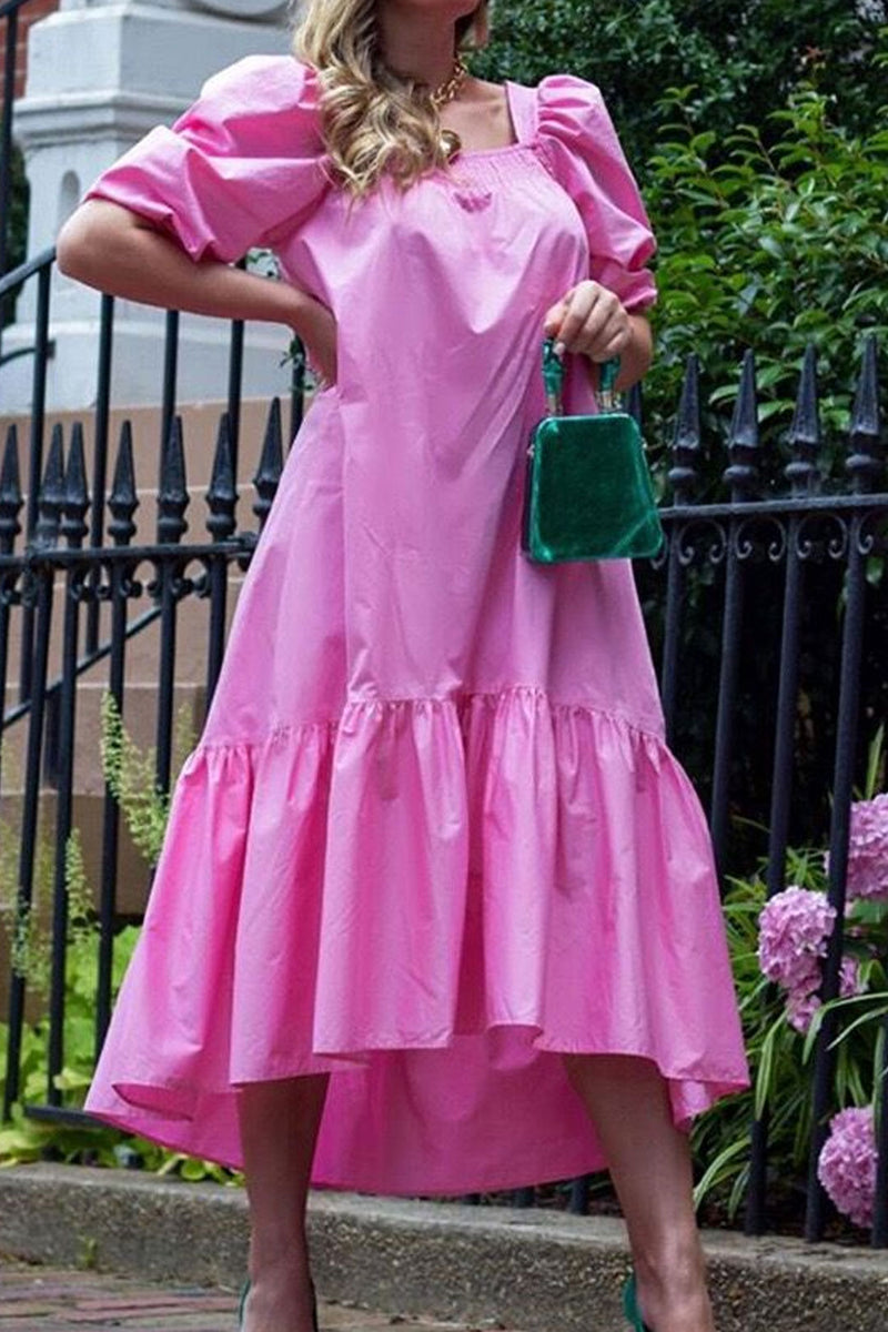 Maxi Dress, Boho Dress, Sweet Fuchsia Pink Volume Dress - Wild Rose Boho