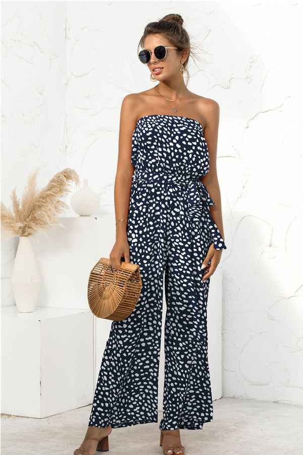 Boho Jumpsuit, Romper, Quincy in Navy Blue - Wild Rose Boho