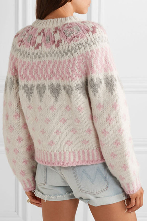 Boho Sweater, Knit Sweater, Love Fancy Petal Milky - Wild Rose Boho