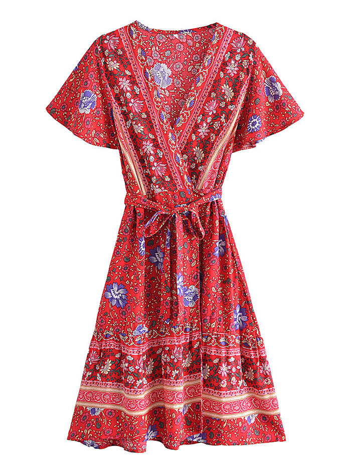 sachin and babi light blue dress Tonal Embroidered Boho Dress with Lace L/XL / Beige main image 1