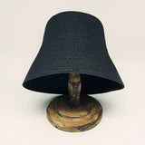 Boho Hat, Straw Bucket Hat, Black Ribbon