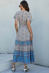 Boho Maxi Dress, Sundress, Blue Delphine
