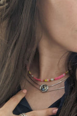 Boho Necklace, Tila Bead Choker, Color of Life