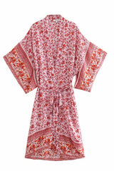 Boho Robe, Kimono Robe, Cherry Blossom in Pink - Wild Rose Boho