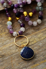 Boho Necklace, Fluorite Lapis