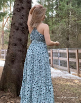 Boho Midi Dress, Strappy Sundress, Polka Dot in Red