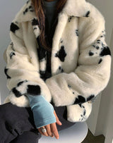 Boho Winter Coat, Fur Coat, Faux Fox Fur, Black Puppy