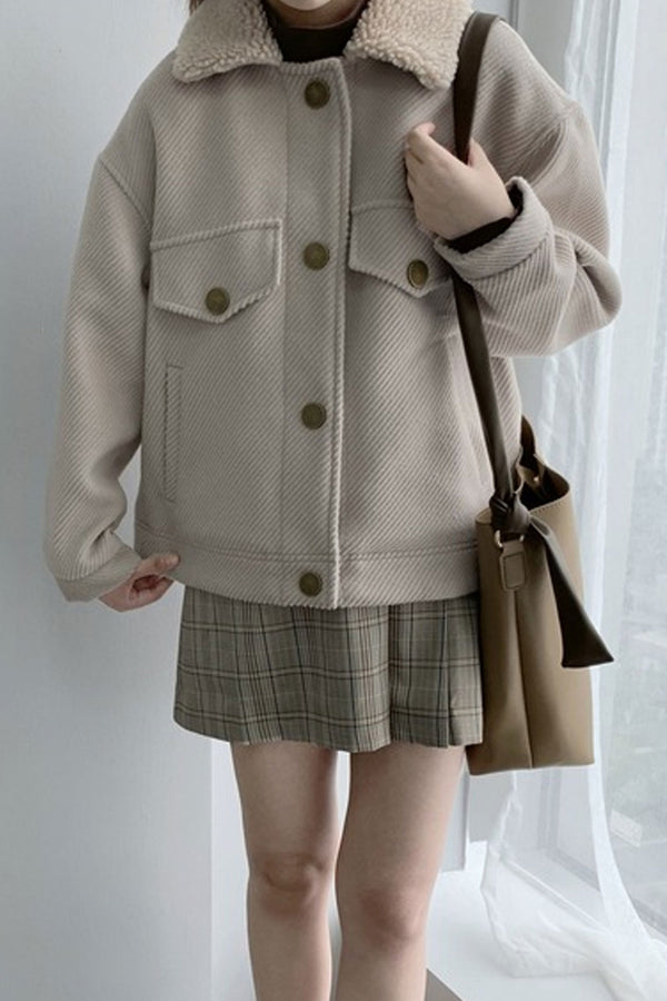 Boho Winter Coat, Fur Coat, Faux Fox Fur, Mayumi in Beige Ivory