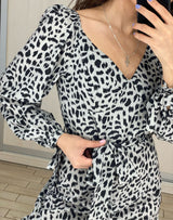 Boho Mini Dress Vintage Dress, Leandra Leopard