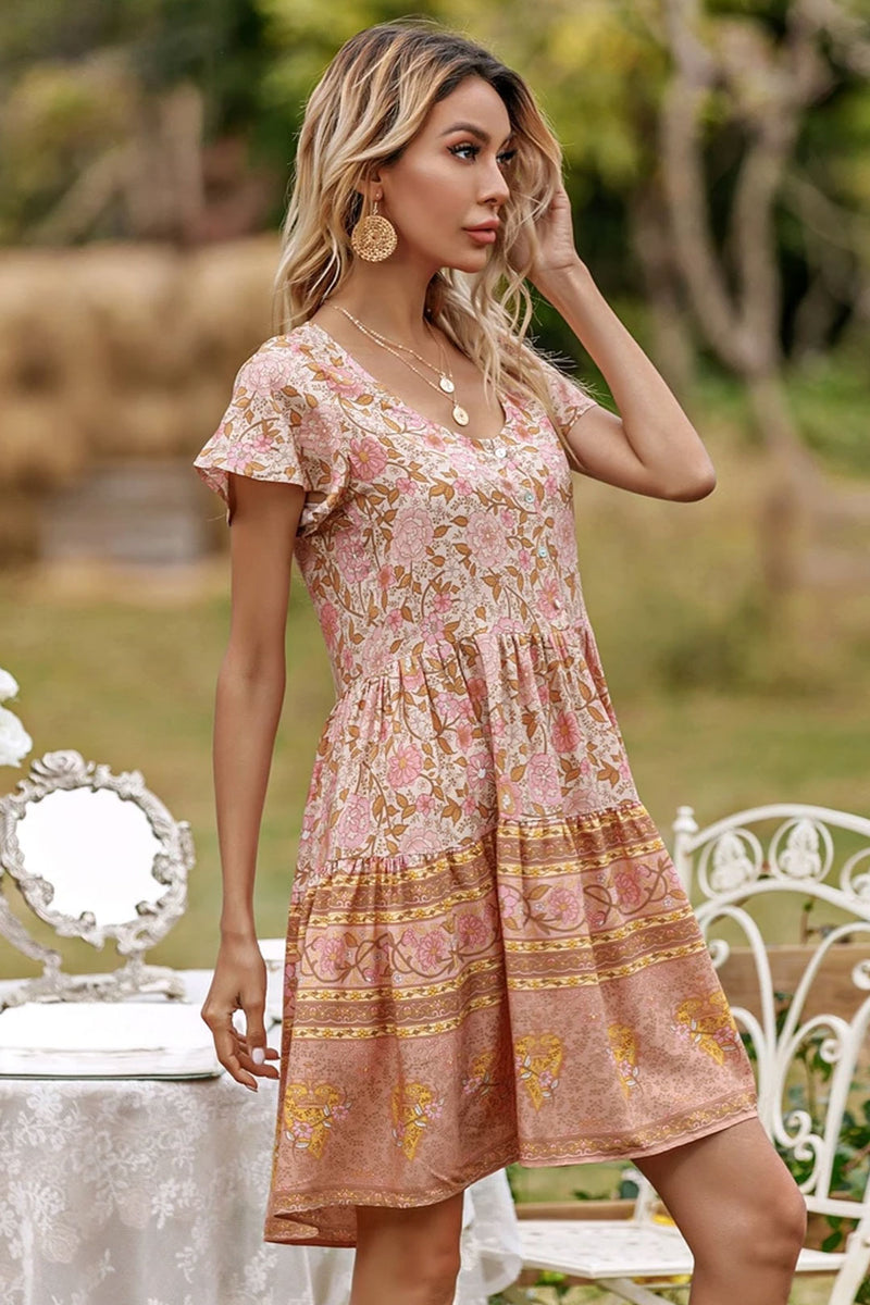 mini indian dress CARAVAN DREAMS Dress Cotton Indian Print Tank Sleeve Mini Dress w/ Pocket