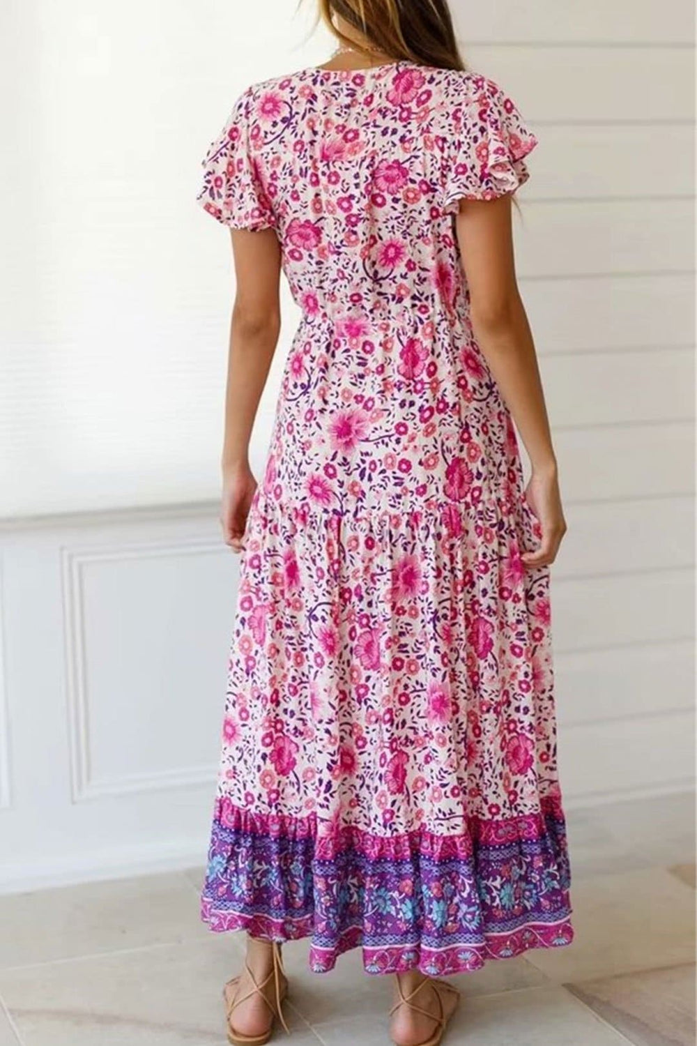 blue dress for baby girl Boho Maxi Dress, Wild Floral, Fresh Pink Fuchsia – Wild Rose Boho
