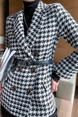 Boho Coat, Vintage Plaid Wool Coat with Matching Skirt Lockett