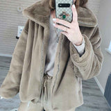 Boho Winter Coat, Fur Coat, Faux Fox Fur, Western Rabbit in khaki