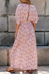 Maxi Dress, Boho Dress, Sundress, Wild Floral Vintage Pink Oroslavje - Wild Rose Boho