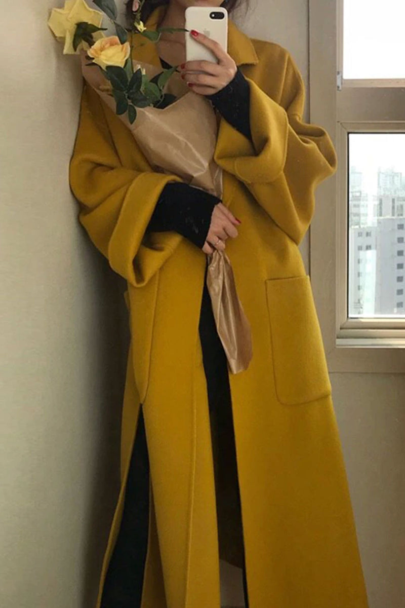Winter Coat, Wool Coat, Long Wool Coat Women, Robe Coat Reina in Ginger