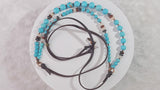 Boho Necklace, RH Precious Natural Stones Links with Leather