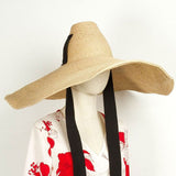 Boho Hat, Vintage Sun Hat, Retro Raffia Hat, Lucia in Beige