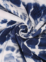 Boho Robe, Beach Cover up, Beach Robe, Black, Martina Blue Tie Dye Print