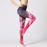 Yoga Legging, Yoga Pants, Boho Legging, Printed Tight, Black Pink Sand Beach