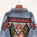 Boho Jacket, Denim Jacket for Women, Floral Embroidery Jacket Sparrow