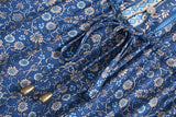 Midi Dress, Boho Dress, Sundress, Aubrey Eulalie in Brown and Blue