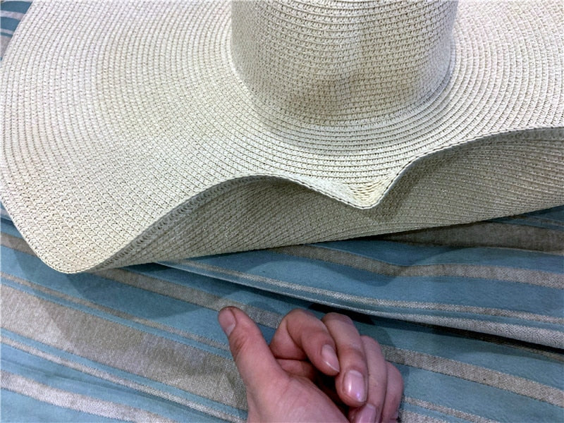 Boho Hat, Sun Hat, Beach Hat, Extra Large Wide Brim, Straw Hat, 4 colors (Soft, Brim 20, 25, 30, 35, 40 cm)