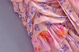 Boho Mini Dress Ruffle Dress, Fuchsia Alyssa