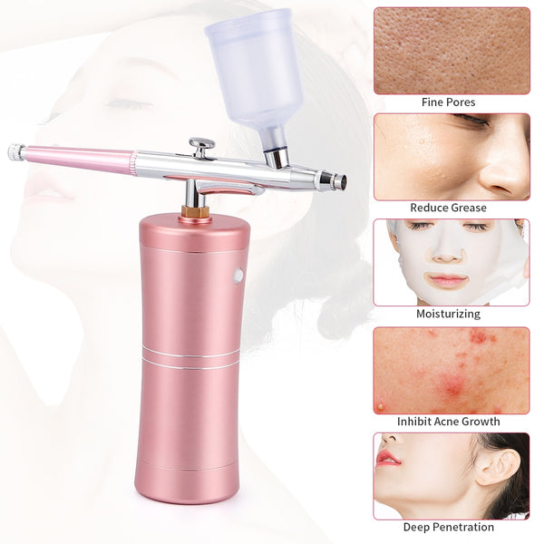 Water Skin Boost Portable Airbrush, Oxygen Spa Treatment Mist, High Pressure Spray for Deep Cleansing and, Boho Beauty Gadgets
