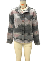 Boho Jacket, Woolen Coats for Women, Aztec Avery Orange and Pink, Fast Shipping