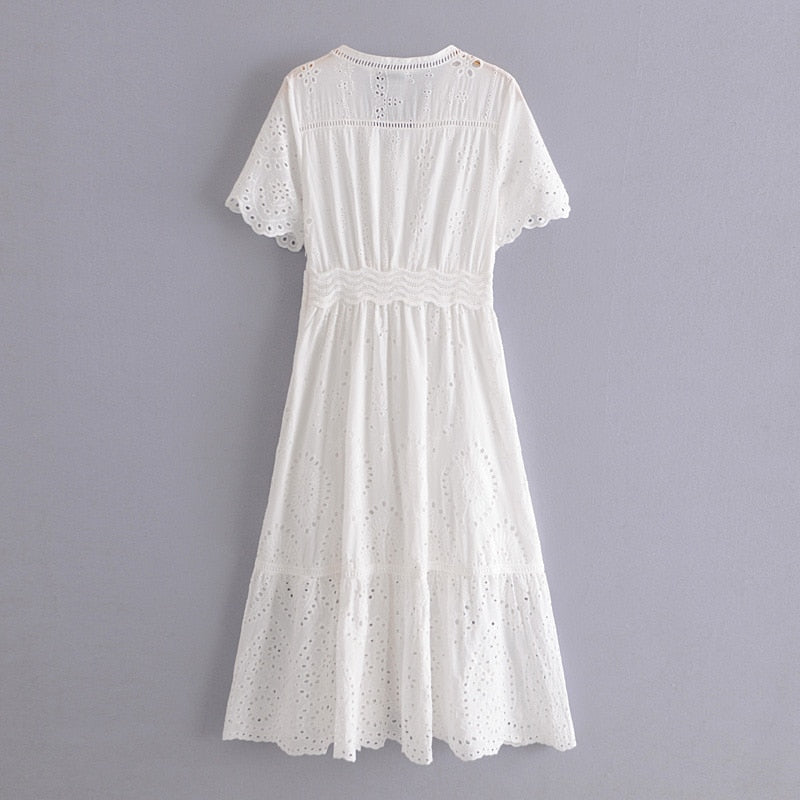 Maxi Dress, Boho Dress, Sundress, White Lace Dandelion