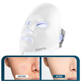 LED Face Mask Light Therapy - 7 Color Photon Blue & Red Light Maintenance Skin Rejuvenation, Boho Beauty Gadgets