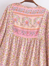 Boho Mini Dress Tunic Dress, Sundress, Caroline Flower