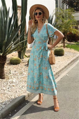 Boho Maxi Dress, Wild Rose Maya Blue