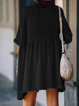 Boho Mini Dress Beach Dress, Tunic Dress, Nora in Black