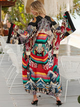 Boho Robe, Kimono Robe, Silk robe, Beach Cover up, Geisha Glam