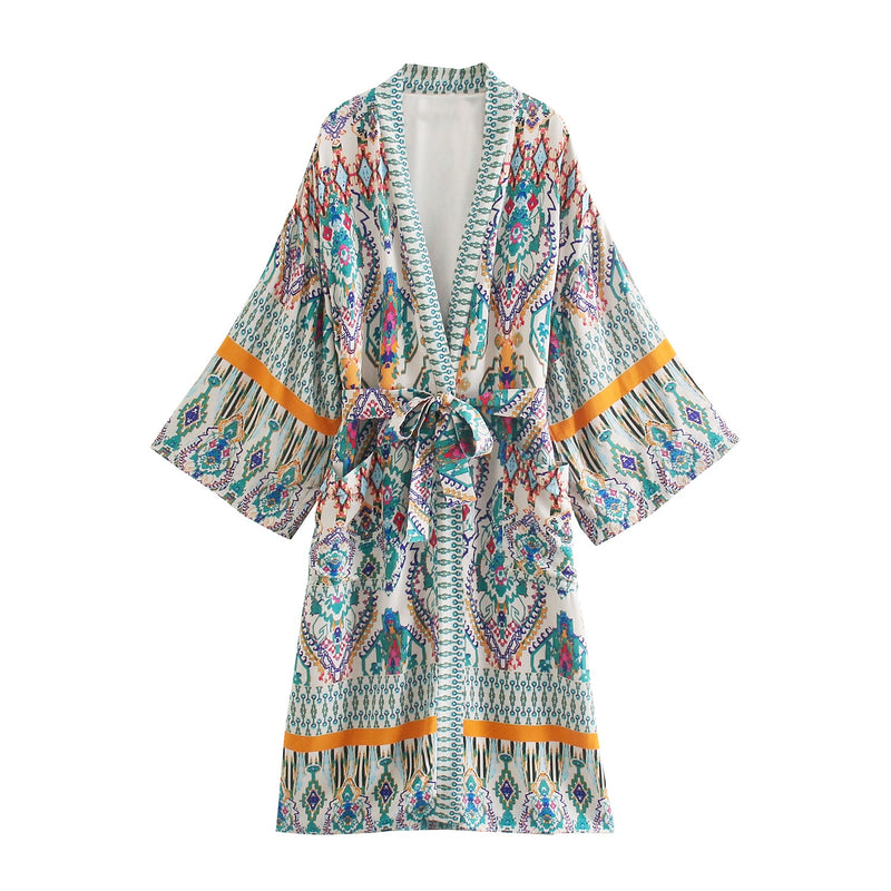 Boho Robe, Kimono Robe, Beach Cover up, Tribal Josephine