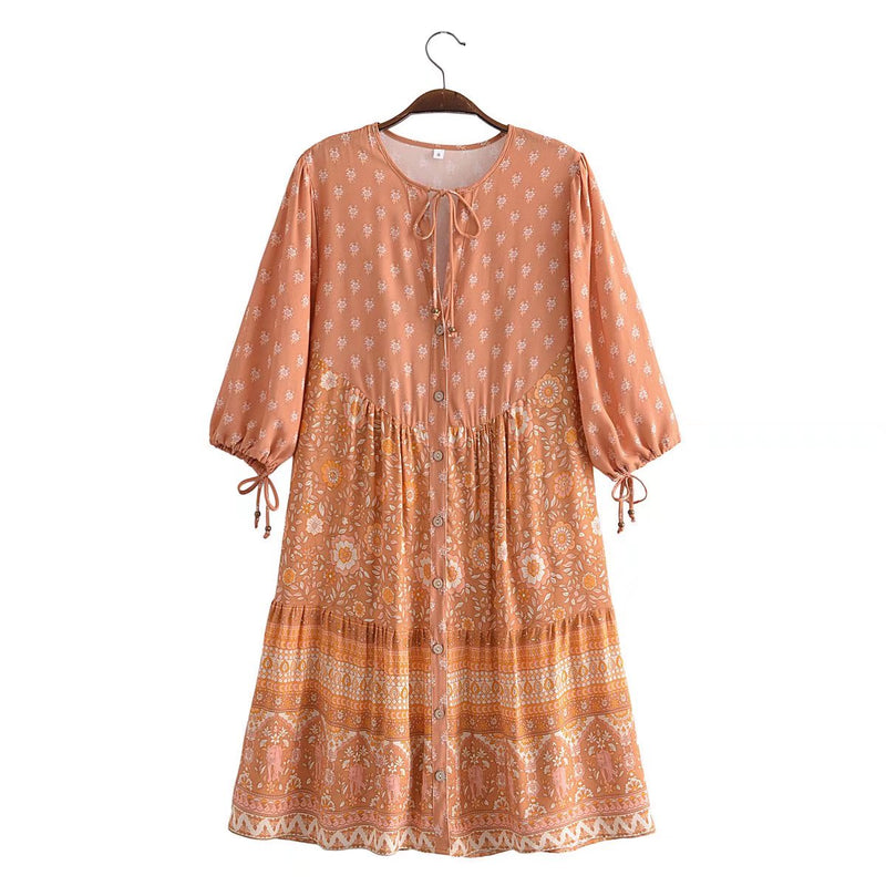 Boho Mini Dress Tunic Dress, Sundress, Dustry Romani Eulalie