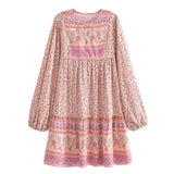 Boho Mini Dress Tunic Dress, Sundress, Caroline Flower