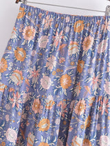 Boho Skirt, Hippie Skirts, Maxi Skirt,  Scilla Elise in Pink and Blue