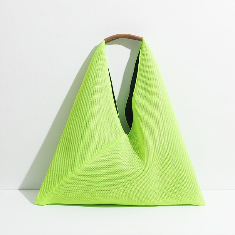 Boho Bag, Hobo Bags, Triangle Fabric Bag in Pink, Blue, Black, Green