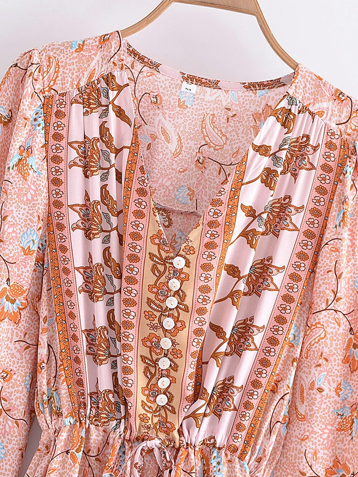 Boho Maxi Dress, Gown, Vacation in River Pink Wild Rose Boho Boho Maxi Dress, Gown, Vacation in River Pink Wild Rose Boho